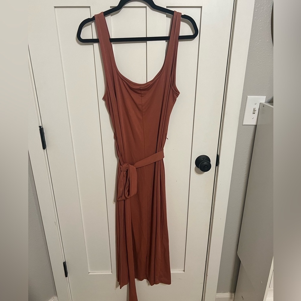 Ann Taylor Sleeveless Maxi Dress Tie Waist Size XL